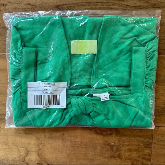 Brand New Janie & Jack Girls Kelly Green Flutter Sleeve Top, Size 10, NWT - Picture 3 of 3